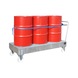 BAUER S&Uuml;DLOHN Opvangbak, 200 liter, 1800x800x430 mm, mobiel, verzinkt - Mobiele opvangbak voor vaten van 200 l - 2