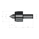 R&Ouml;HM Rotating centring tips, tip angle 60 degrees, ZA 20, size 102, cylindrical shank - Live Centering tip (drill bat) - 2