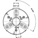R&Ouml;HM KFD-HS 110 power chuck, 3-jaw cross-set, cylindrical centring mount - Lathe tip, arbor, chuck (machine tool) - 3