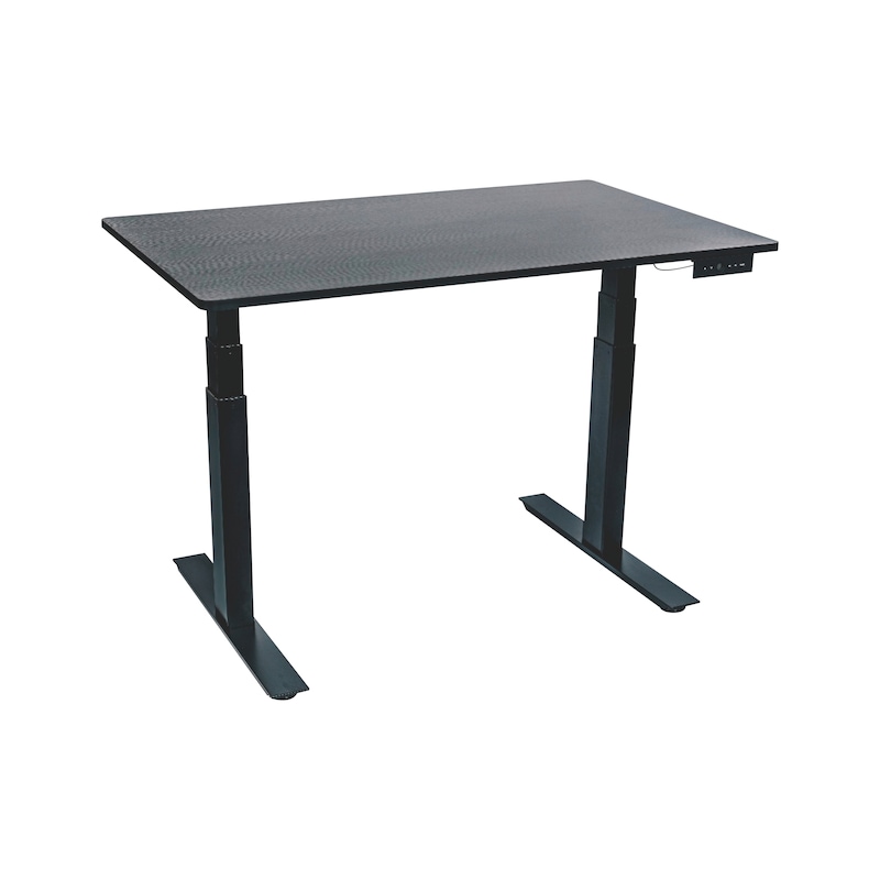 LUXOR black electrically height-adjustable desk 1,200 x 800 mm - Desk height-adjustable, electrical