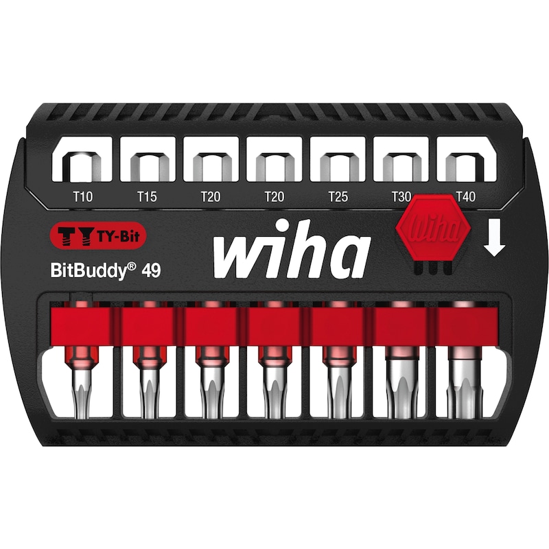 WIHA BitBuddy embouts 1/4 pouce TY 49 mm, 7 pièces TX - Jeu d'embouts BitBuddy TY-Bit 49 mm