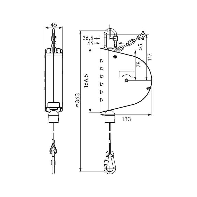 AUTOSTAT Spring balancers load-bearing capacity 0.5-5.5 kg, with automatic locking - 3 AUTOSTAT Spring balancers load-bearing capacity 0.5-5.5 kg, with automatic locking - 3