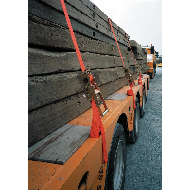Ratchet strap with long-lever pull ratchet, 5000 daN in strapping - 2 Ratchet strap with long-lever pull ratchet, 5000 daN in strapping - 2