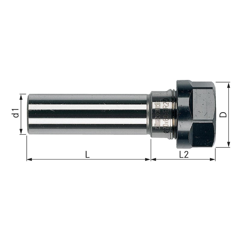 DIEBOLD Extension de mandrin ER 20-20 x 60 mm - Extension de mandrin à pinces
