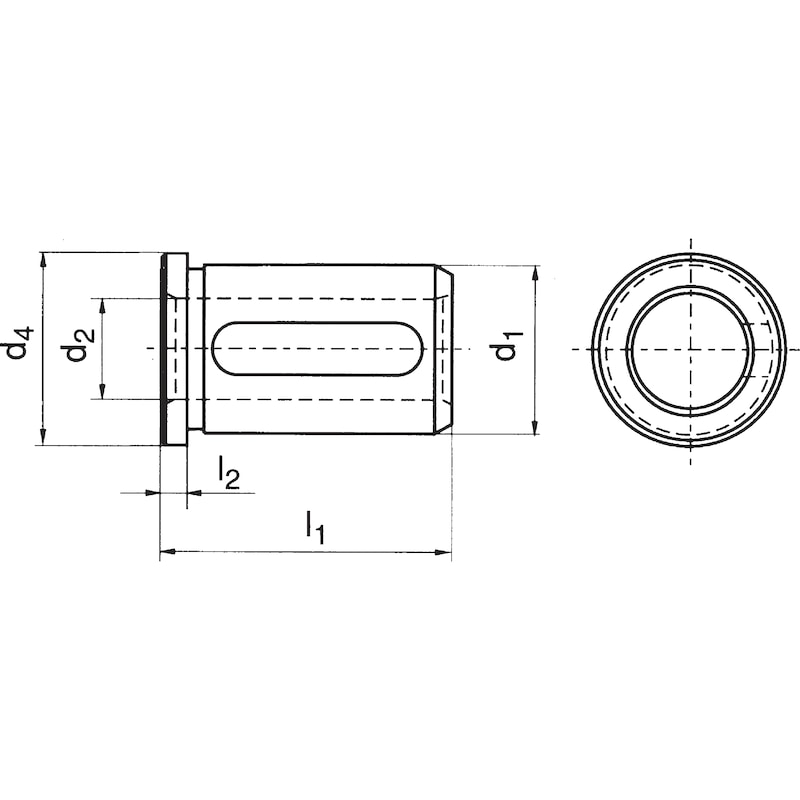 Douille de réduction EWS à rainure D 40 x 16 mm - Douilles de réduction avec rainure