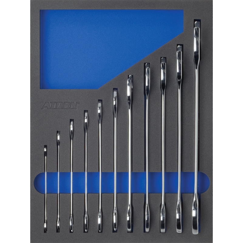 Alvéole en mousse rigide ATORN équipée avec jeu de clés plates - Alvéole en mousse rigide équipée avec outils, jeu de clés plates