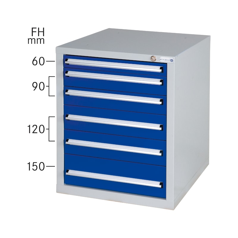 Caisson d'établi HK KS 6, 710x570x680mm, 6 tiroirs complètement extractibles - Caisson d'établi avec 6 tiroirs