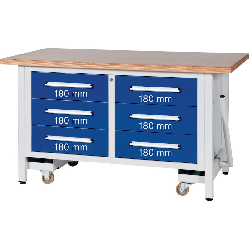 HK Cabinet workbench series L 1500 with lowerable transport unit HK Cabinet workbench series L 1500 with lowerable transport unit