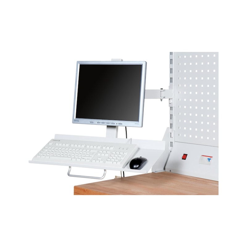 Support écran et clavier HK pour le montage d'un clavier et d'un écran plat TFT - Support d'écran et de clavier avec plateau pour souris