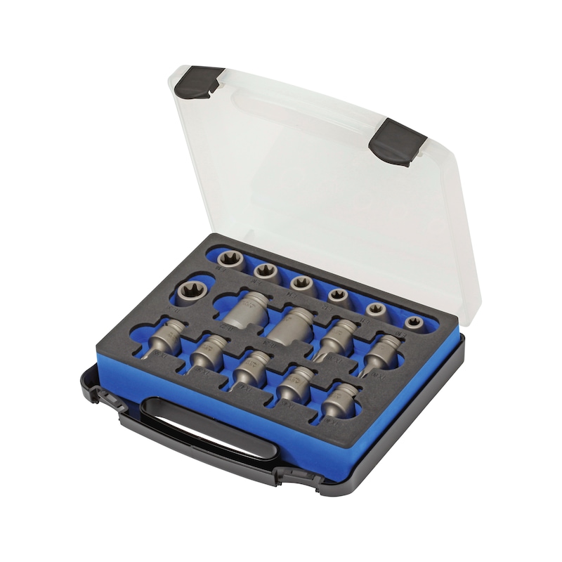 Connex Steckschlüssel-Satz 1/2 Zoll, 16-teilig – Mit High-Grip Profil, Aus Chrom-Vanadium-Stahl