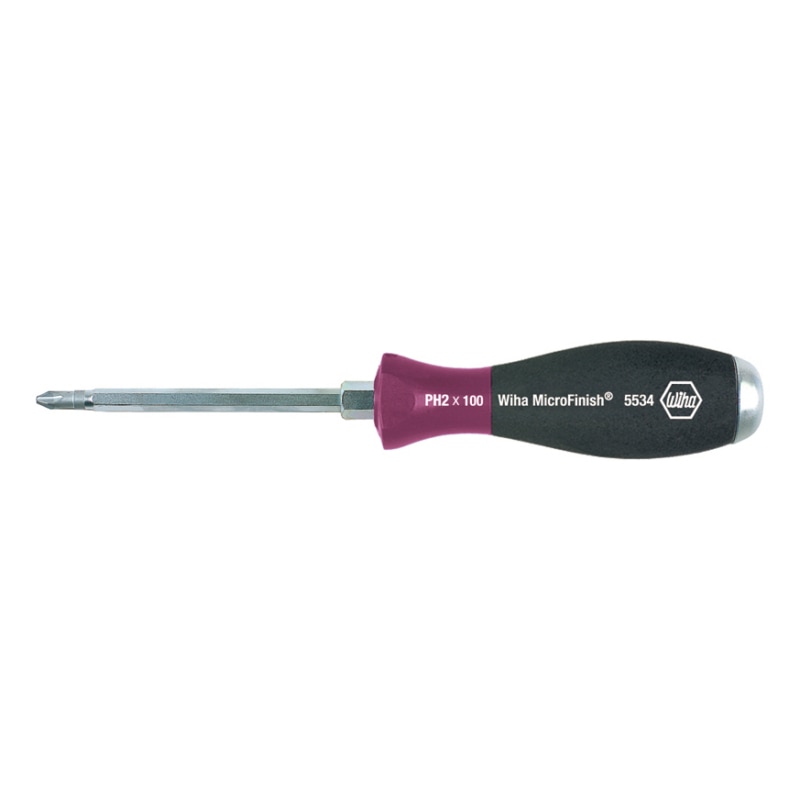 WIHA Yıldız kafalı tornavida, PH 3 x 150 mm MicroFinish, altıgen omuz