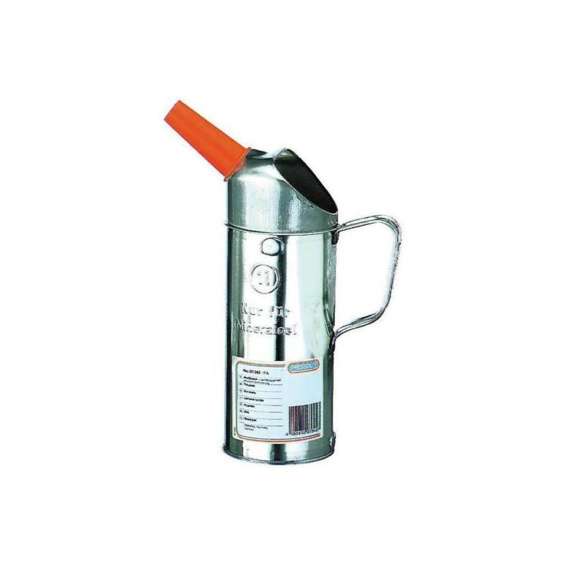 PRESSOL Measuring cup made of tin plate with plastic outlet PRESSOL Measuring cup made of tin plate with plastic outlet