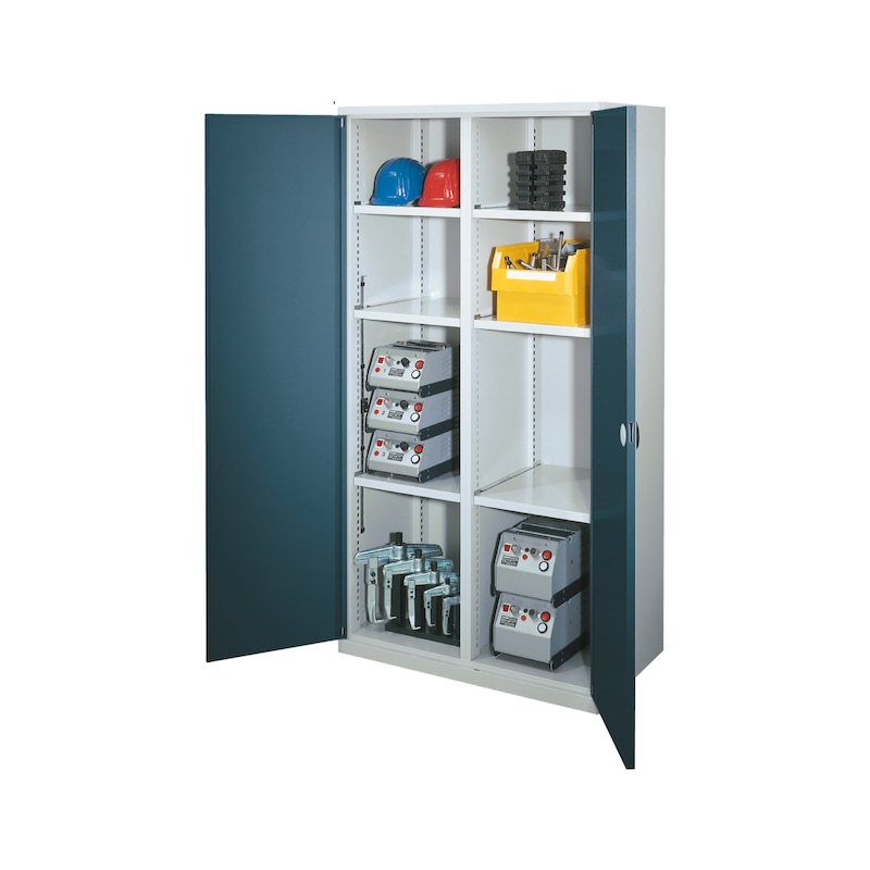 Armoire pr ch. lourdes, modèle 51 av porte en tôle pleine HxlxP 1950x1000x600 mm - Armoires pour charges lourdes avec séparateur central