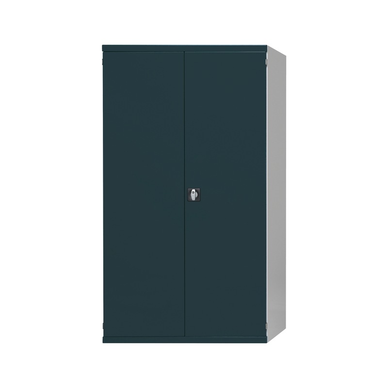 Armoire charges lourdes ANKE avec sépar., 1 950x1 085x400 mm, 8 étag. 7035/7016 - armoires pour charges lourdes avec séparateur central – capacité de charge 1 200 kg