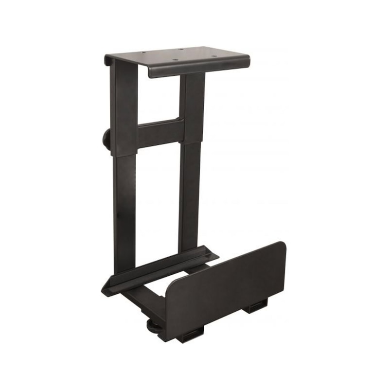 Black LUXOR PC holder made of powder-coated steel - PC mount in black