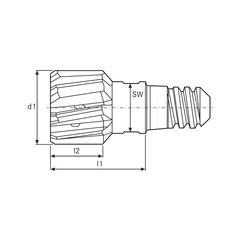 Alésoir tête interchang. ATORN SC HPC TiAlN TH 19,0 mm H7 géom. acier/fonte - Alésoir à tête interchangeable SC HPC