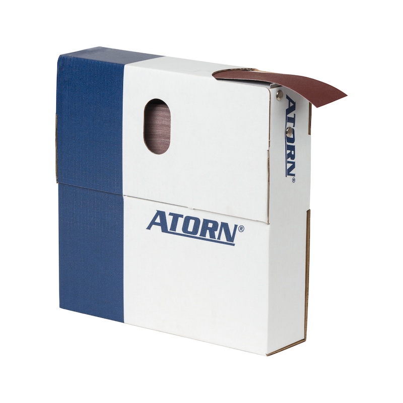 ATORN Corundum abrasive fabric roll (AO) in tear-off box G400 25 mm x 50 m