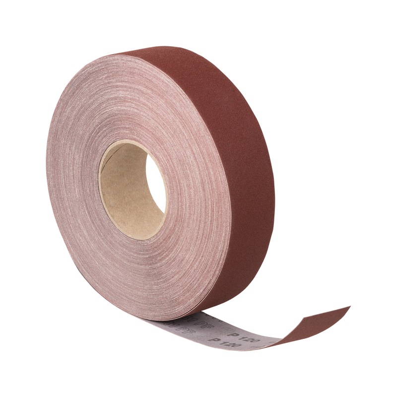 ATORN rouleau de toile abrasive corindon (AO), boîte distrib. G60 25 mm x 50 m - Rouleau économique de toile abrasive dans une boîte distributrice