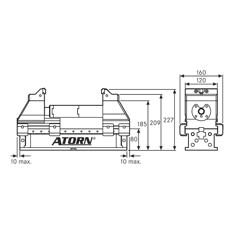 ATORN 5-A clamping set L600, with jaws - 5-A multi-clamp two-in-one set