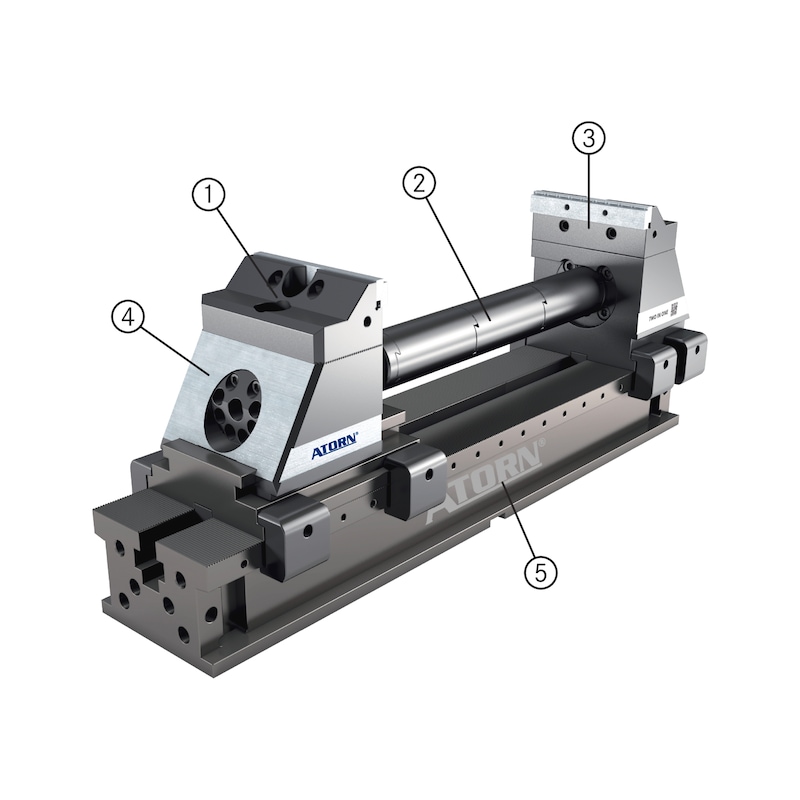 ATORN 5-A clamping set L600, with jaws - 5-A multi-clamp two-in-one set