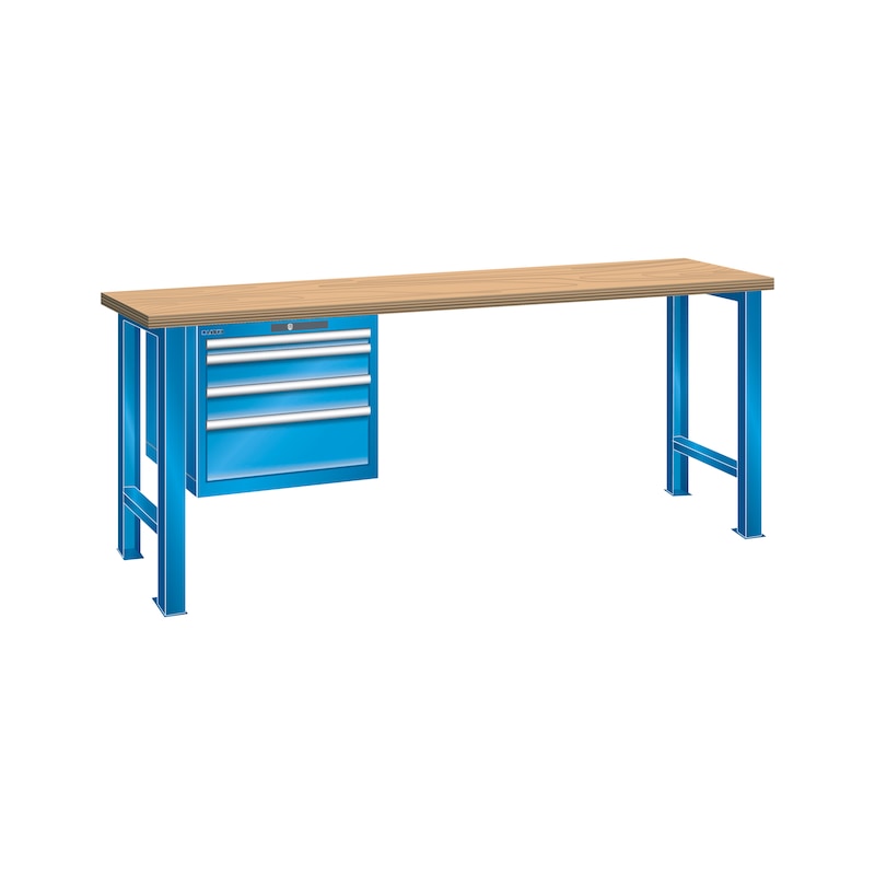 LISTA workbench 27x36E (WxDxH) 2000x750x890 mm multiplex CODE lock RAL 5012 - Combination workbench