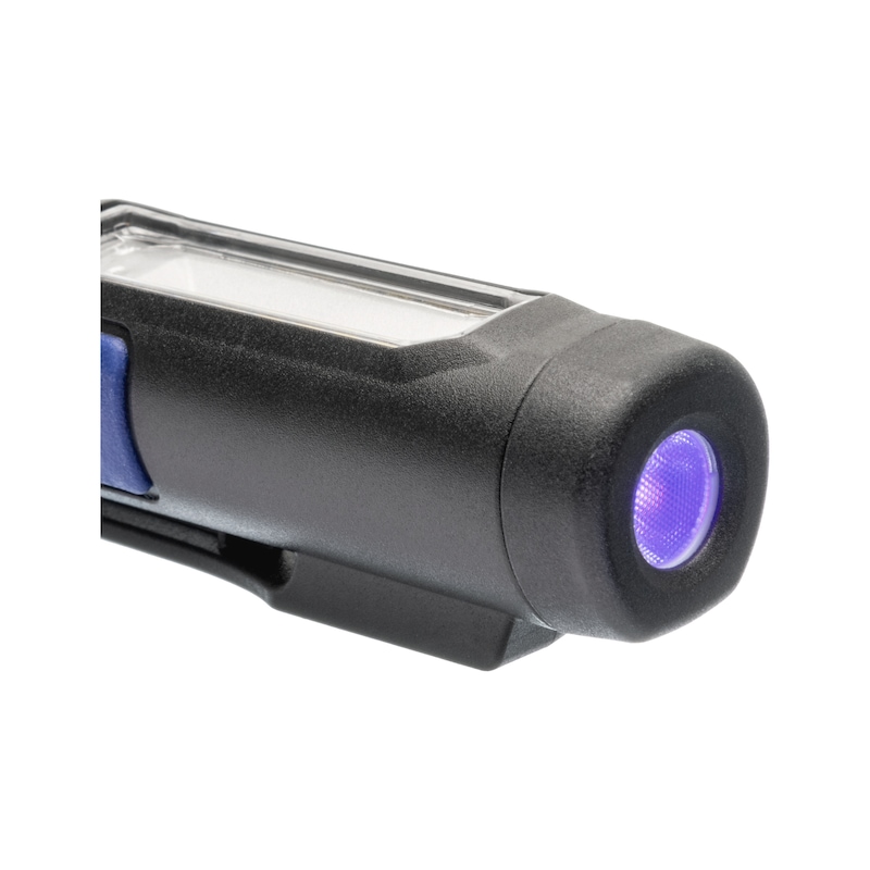 ATORN LED inspection lamp with UV function, rechargeable battery and USB - LED inspection lamp with magnetic ball joint on lamp base