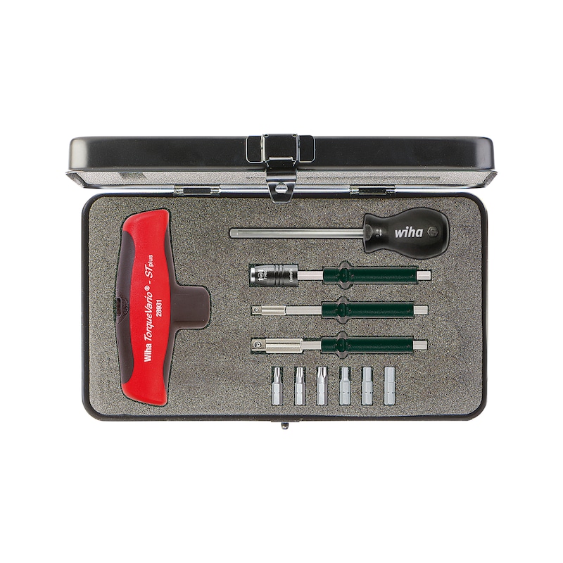 WIHA TorqueVario-ST Plus T-handle torque wrench set 5-14 Nm, 11 pieces - Torque screwdriver set with T-handle