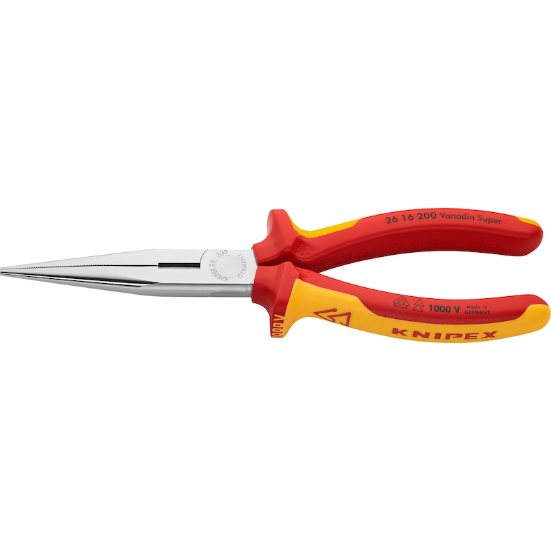 KNIPEX Snipe nose pliers, straight, with VDE-insulated 2-component grip covers KNIPEX Snipe nose pliers, straight, with VDE-insulated 2-component grip covers