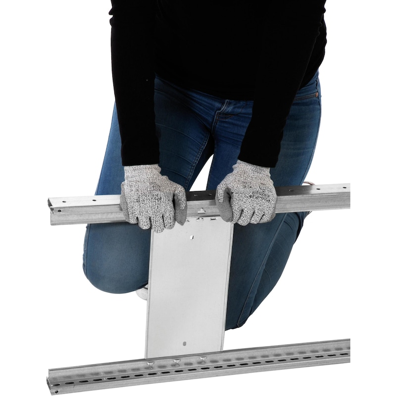 META plug-in rack CLIP 150, RAL7035, 6 shelves, basic sh. HxLxD 2500x1000x300 mm - Shelf boltless rack, single-row