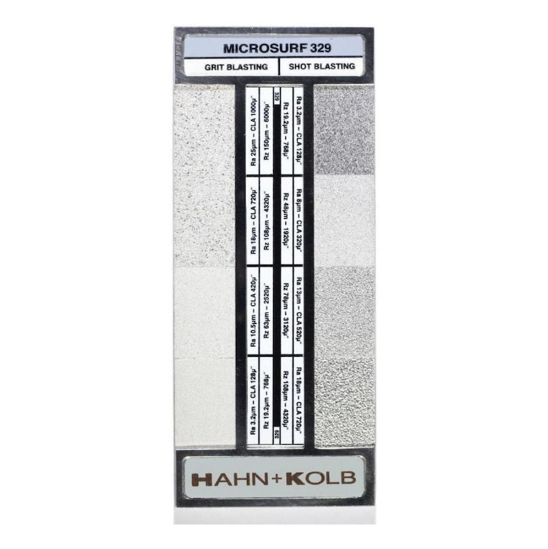 Surface-roughn. ref. samples, sand + shot blasting 329, no. of samples: 8 pcs - Surface-roughness reference samples