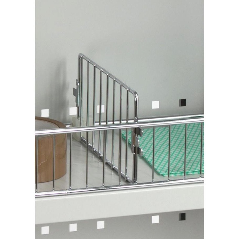 Kit de cloisonnement HK pour étagère à lattes, chromée, lxPxH : 625x214x110 mm - Kit de séparations pour étagère à lattes n° 50240 128