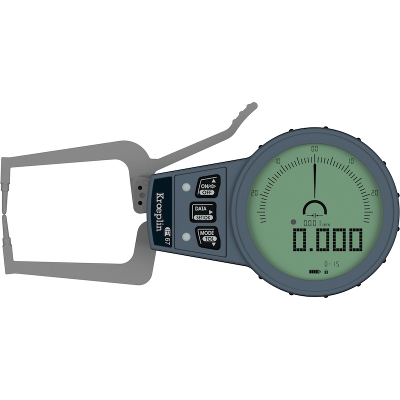 KROEPLIN Electronic measuring gauge for external measurement with charging station KROEPLIN Electronic measuring gauge for external measurement with charging station