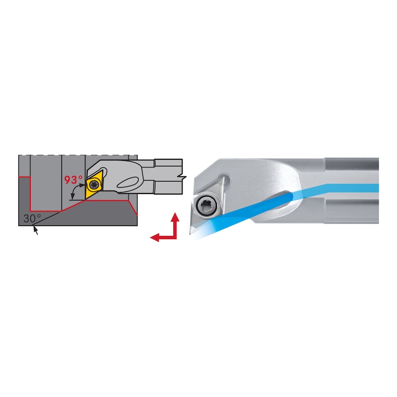 Barre d'alésage ATORN SDUC, acier, positive, droite, A 40 T SDUC D/G 11 - Barre d'alésage en acier SDUC, positive droite
