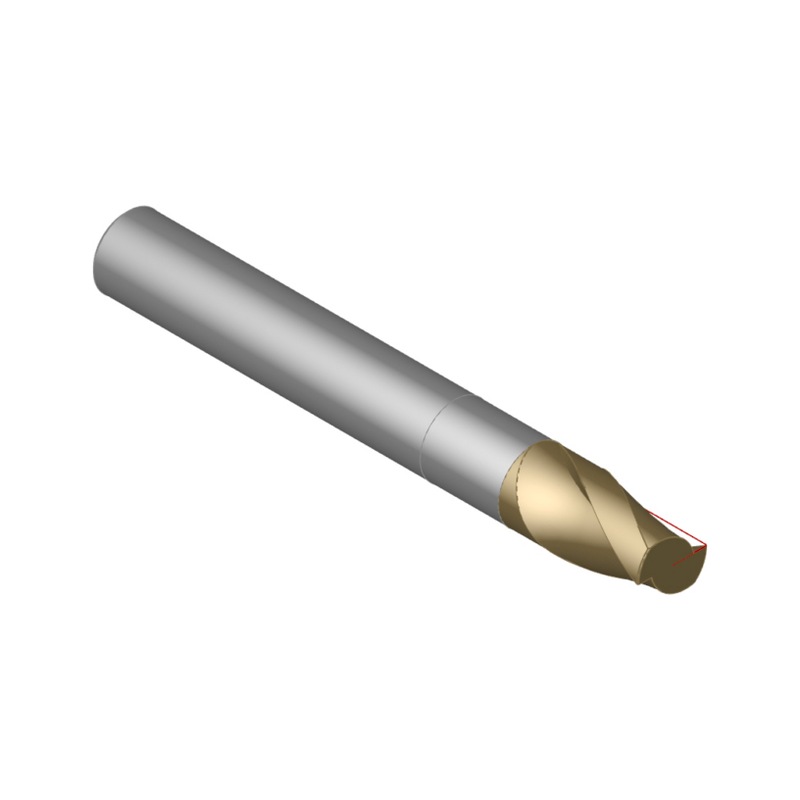 ORION SC end mill teeth=2 TiAlN diameter 8.0x16x63mm 30 degrees HA shaft - Solid carbide end mill