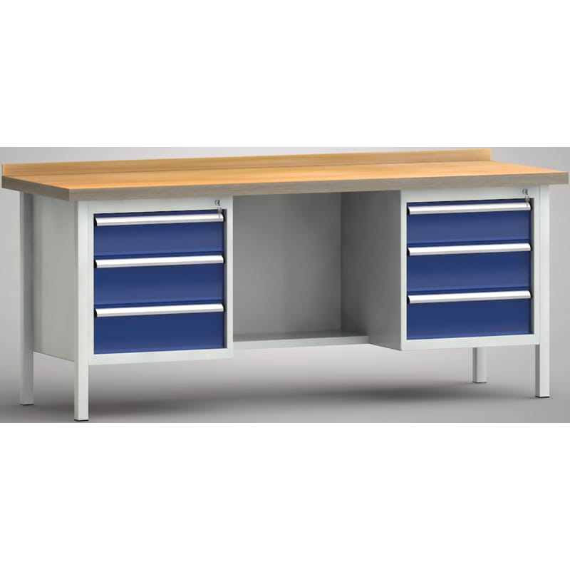 E2002 KLW-LUTZ Ergo standard workbench housing 6 drawers WS205E-2000M40-E2002