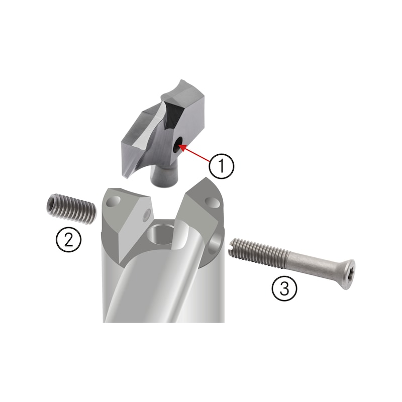 Plaquette saigner pr foret plq. révers. ORION SC-TiAlN 11213-11217, 23,4 mm 130° - Plaquette de coupe en carbure TiAlN pour foret à plaquettes réversibles n° 11213-11217