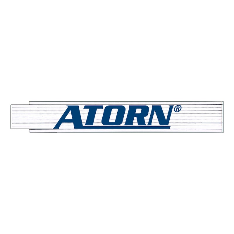 ATORN wooden folding rule, white 2 m EC class III, with angle scale - Folding rule