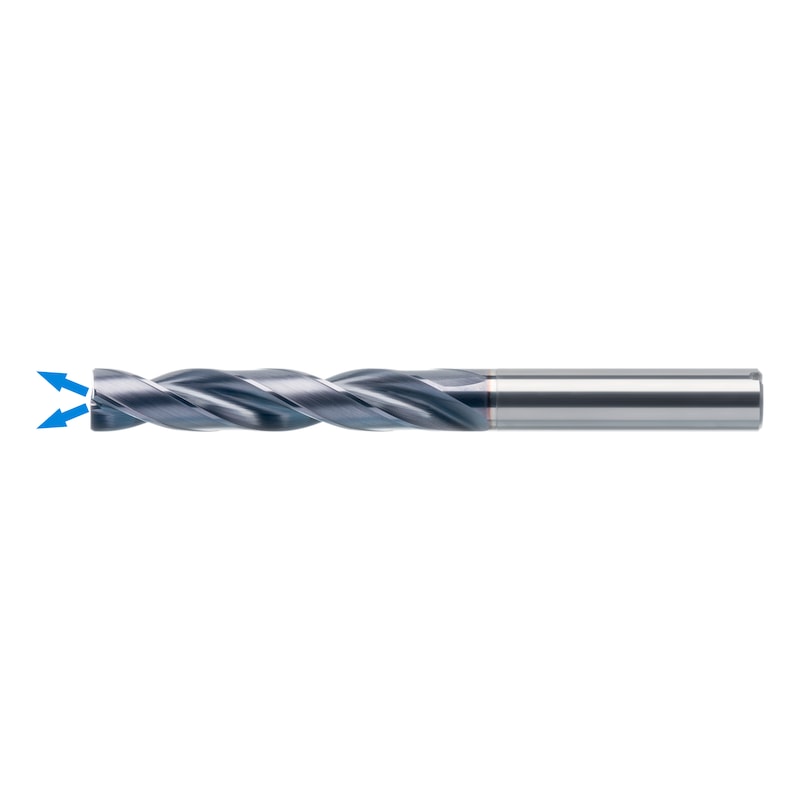 ATORN 180° high-performance drill bit, solid carbide TiAlN 5xD with internal cooling - 2 ATORN 180° high-performance drill bit, solid carbide TiAlN 5xD with internal cooling - 2