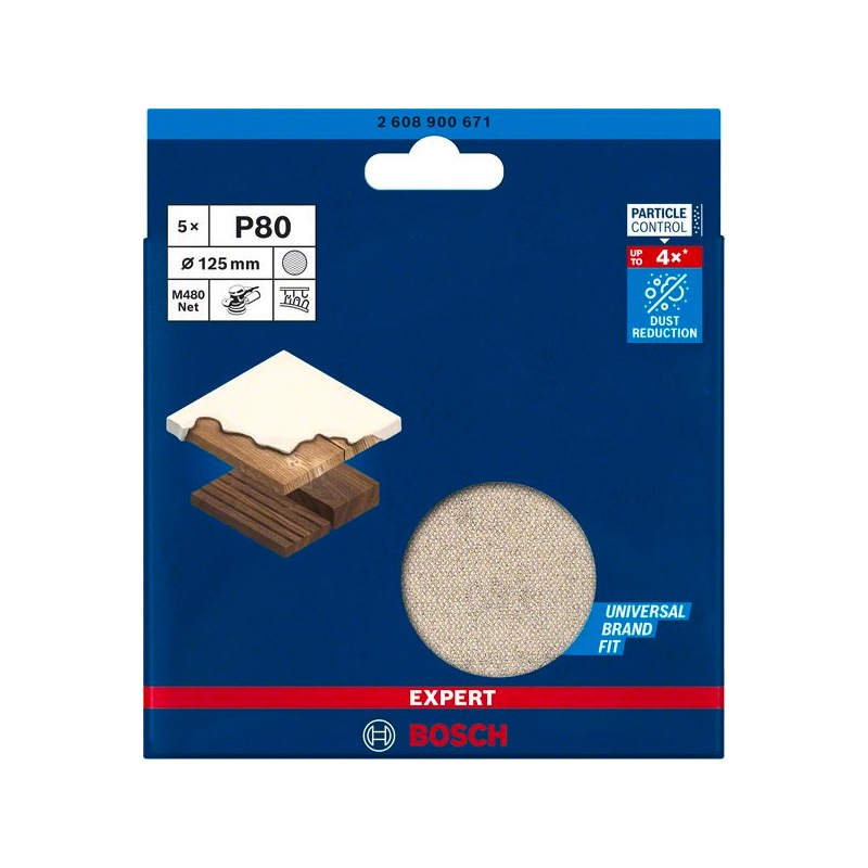 BOSCH EXPERT M480 abrasive mesh fabric, disc diameter 125 mm, 80 grit - EXPERT M480 abrasive mesh fabric