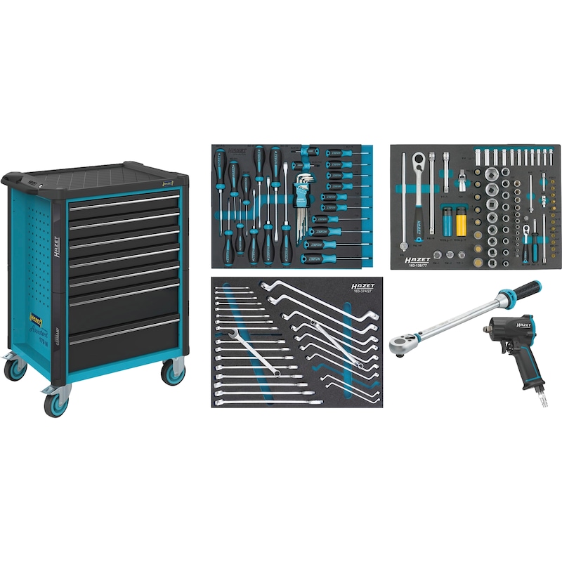 HAZET Assistant workshop trolley with assortment 179N-7/137 137 tools