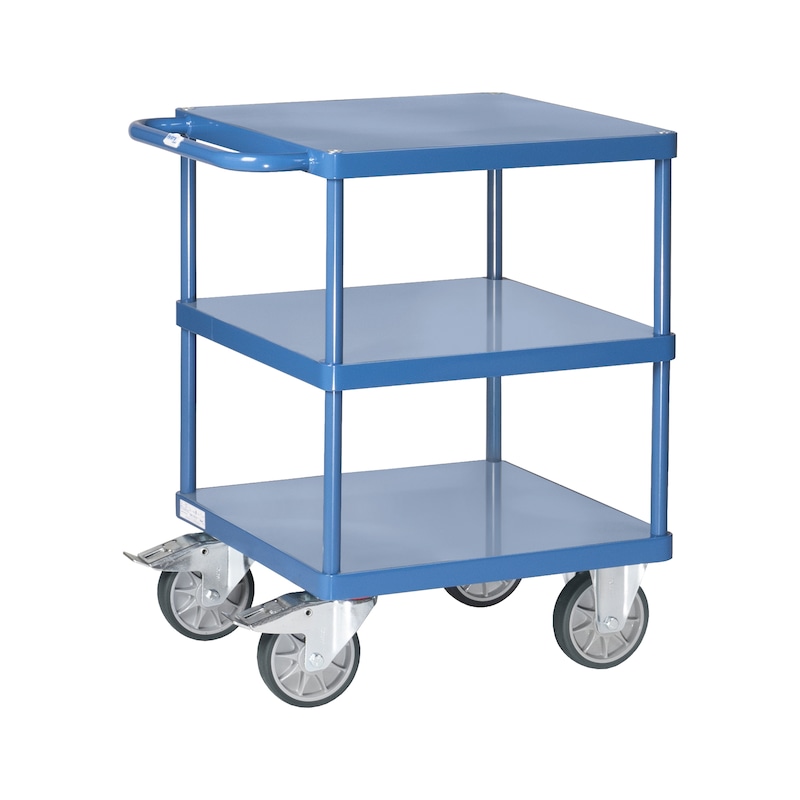 FETRA Table trolley with three square sheet steel platforms FETRA Table trolley with three square sheet steel platforms