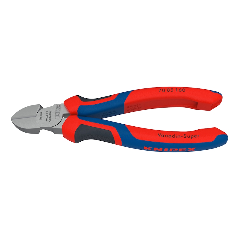 KNIPEX side cutters 160 mm chrome-plated head with two-component handle - Side cutters with 2-component grip cover