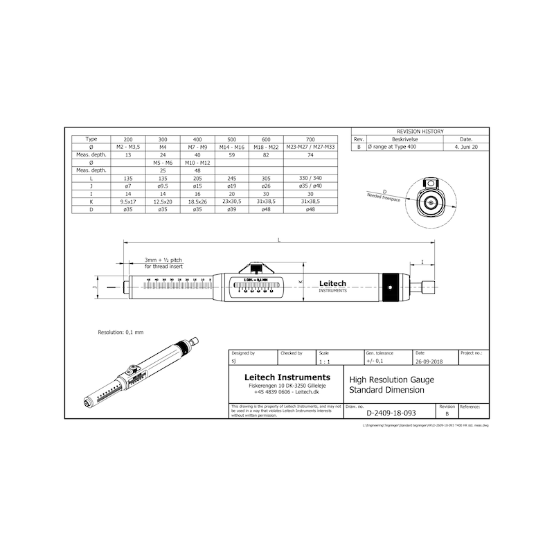LEITECH GewindeGrenzlehrdorn mit Tiefenmessung HiRes M online kaufen