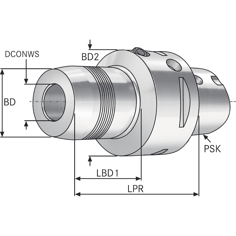 KEMMLER hydraulic expansion chuck PSK 40, diameter 12 mm, projection 70 mm - Hydraulic expansion chuck