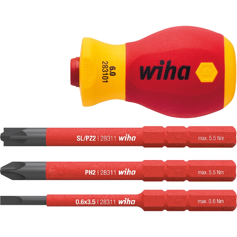 WIHA VDE screwdriver with bit holder set SoftFinish WIHA VDE screwdriver with bit holder set SoftFinish