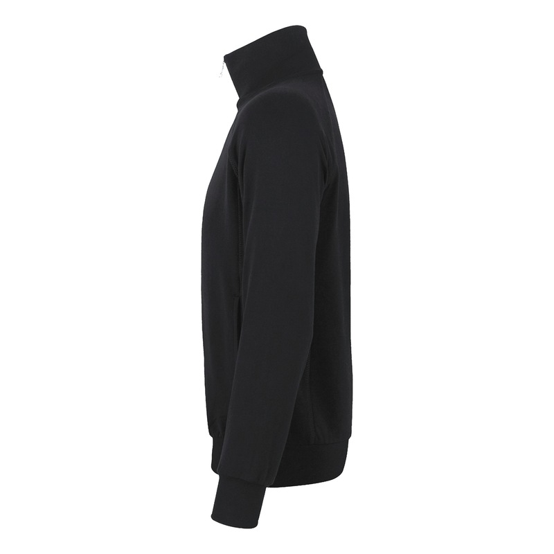 HAKRO men's College sweat jacket, black, size L - Men's college sweat jacket