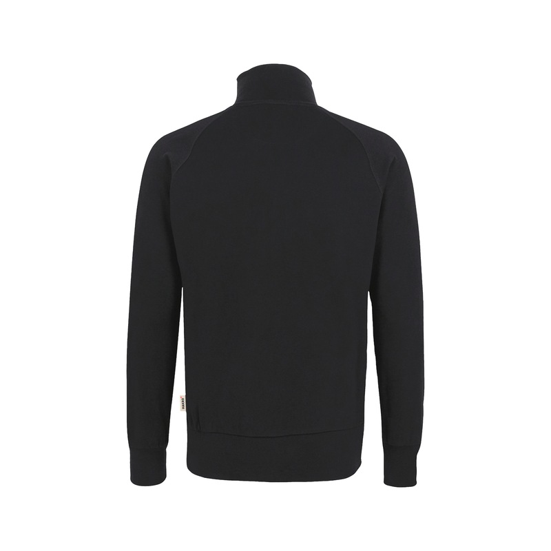 HAKRO men's College sweat jacket, black, size L - Men's college sweat jacket