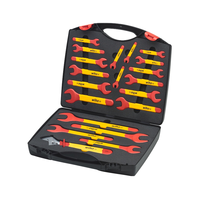 WIHA open-end wrench set insulated 6-32 mm 21-piece including case 43022 - Wrench set