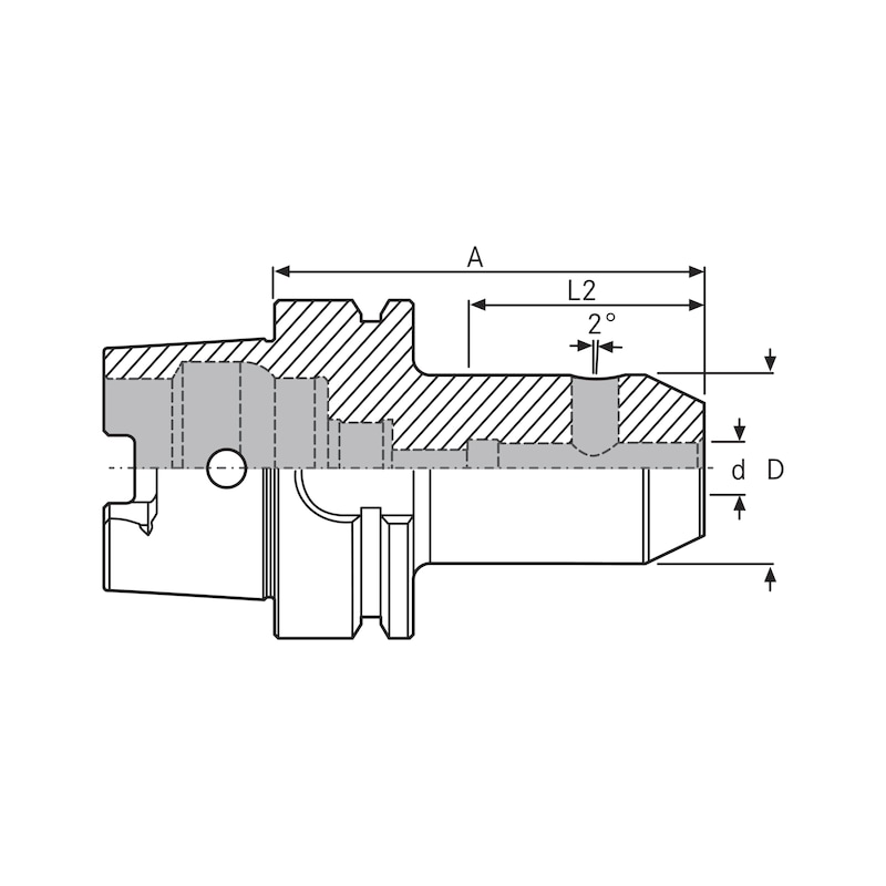 EROGLU milling cutter holder HSK-A40 whistle notch 10-80 shape A - HSK-A40 whistle notch milling cutter holders