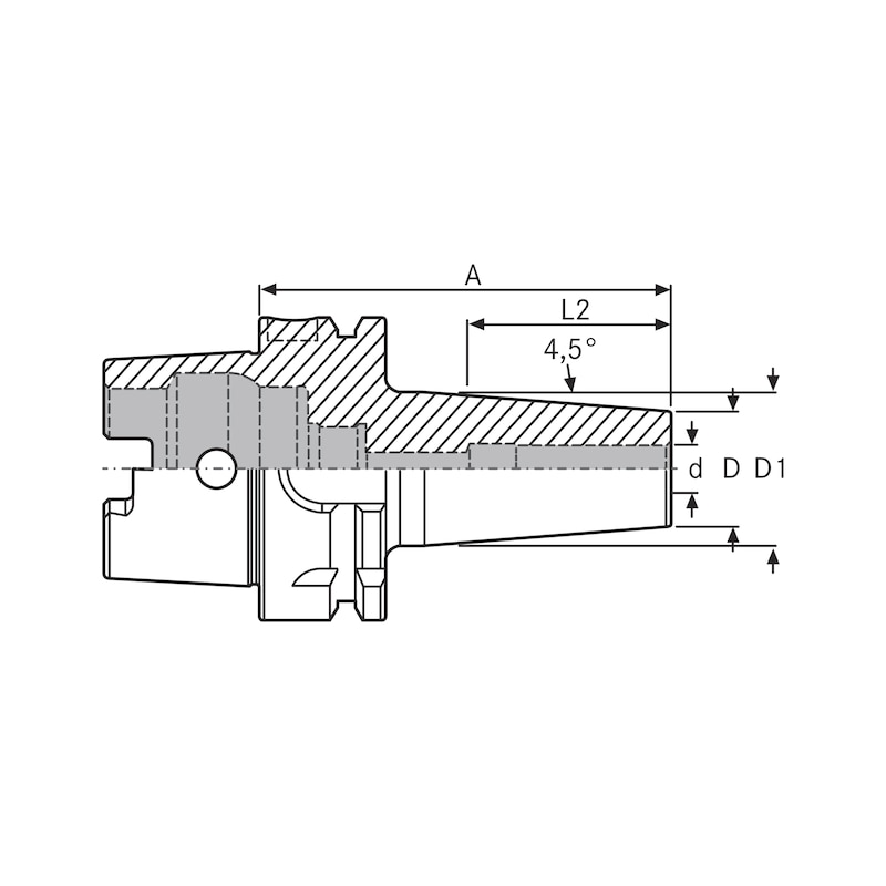 EROGLU mandrin de frettage HSK-A100-20-120 - Mandrin de frettage HSK-A100 4,5°